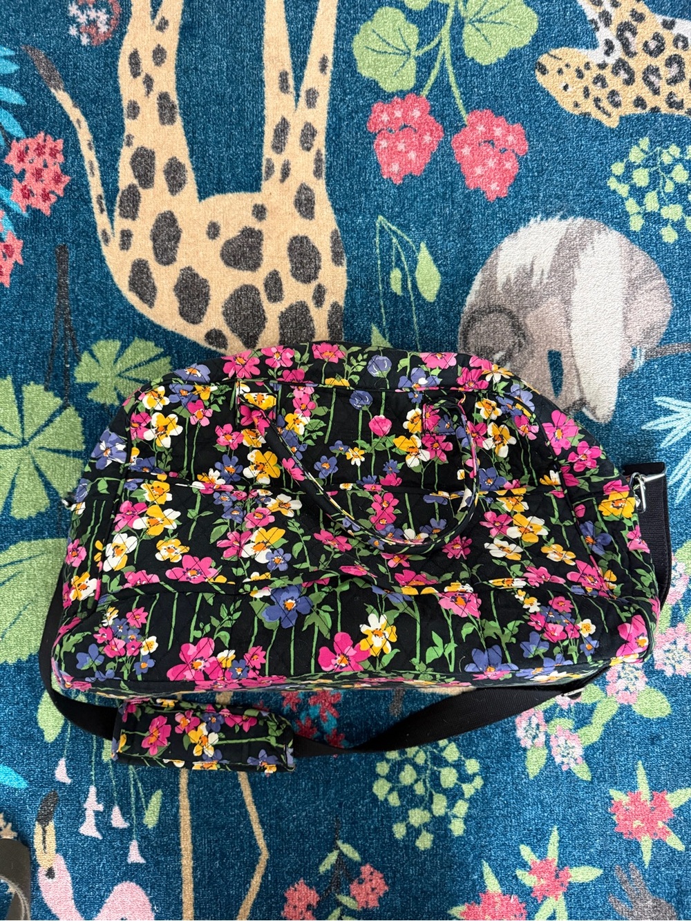 Vera Bradley Black Floral Small Weekender Bag